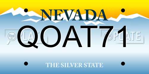 QOAT71 Nevada License Plate