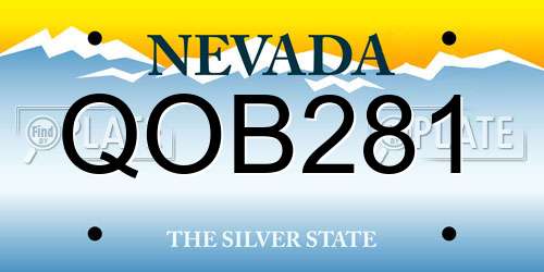 QOB281 Nevada License Plate