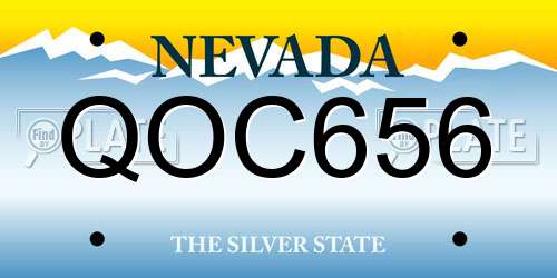 QOC656 Nevada License Plate