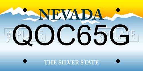 QOC65G Nevada License Plate