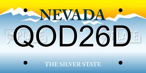 QOD26D Nevada License Plate
