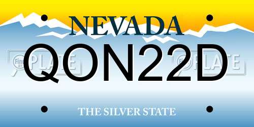 QON22D Nevada License Plate