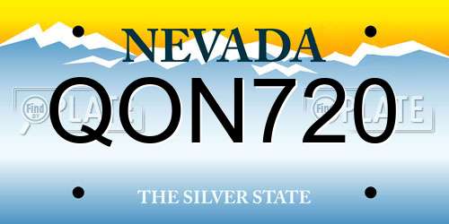 QON720 Nevada License Plate