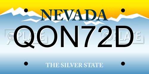 QON72D Nevada License Plate
