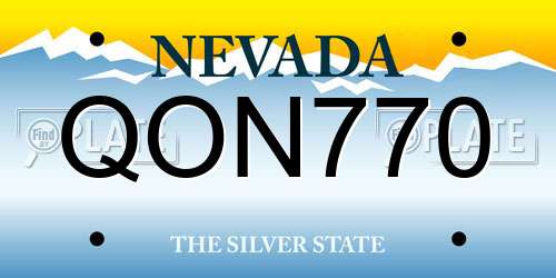 QON770 Nevada License Plate