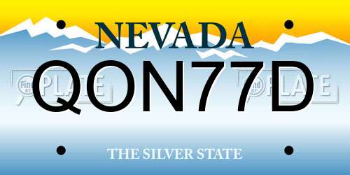 QON77D Nevada License Plate