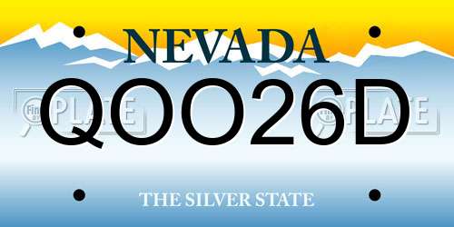 QOO26D Nevada License Plate
