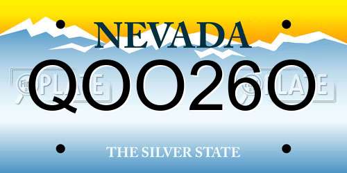 QOO26O Nevada License Plate