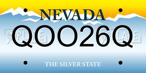 QOO26Q Nevada License Plate