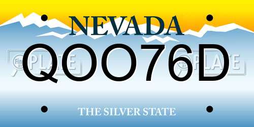 QOO76D Nevada License Plate