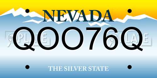 QOO76Q Nevada License Plate