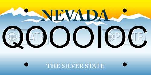 QOOOIOC Nevada License Plate