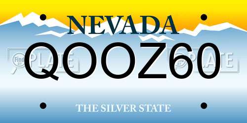 QOOZ60 Nevada License Plate