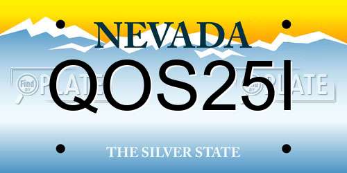 QOS25I Nevada License Plate