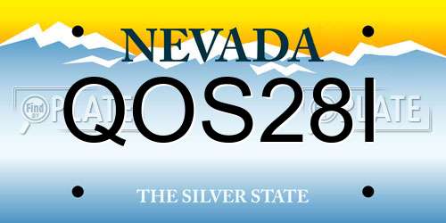QOS28I Nevada License Plate