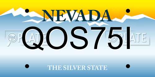 QOS75I Nevada License Plate