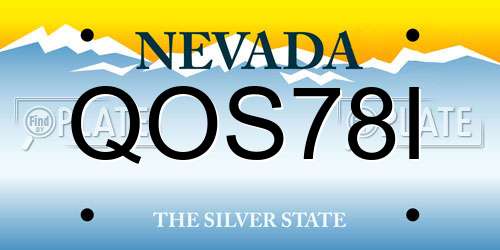 QOS78I Nevada License Plate