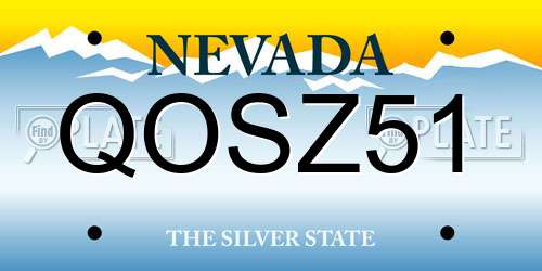 QOSZ51 Nevada License Plate