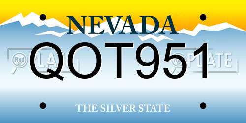 QOT951 Nevada License Plate