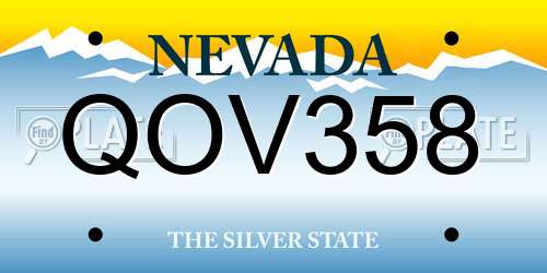 QOV358 Nevada License Plate