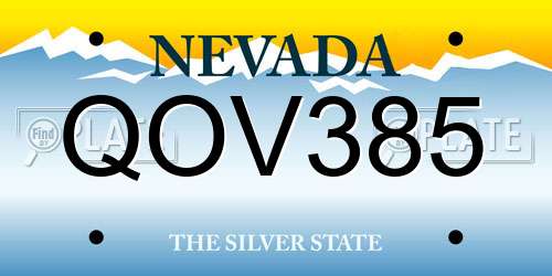 QOV385 Nevada License Plate