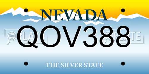 QOV388 Nevada License Plate