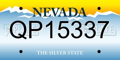 QP15337 Nevada License Plate