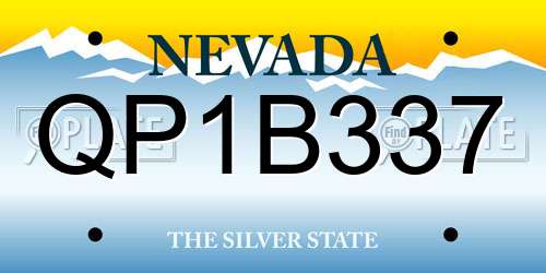 QP1B337 Nevada License Plate
