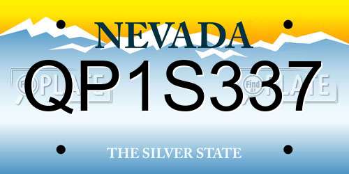 QP1S337 Nevada License Plate