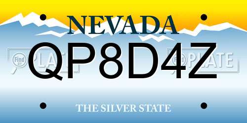 QP8D4Z Nevada License Plate