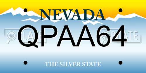 QPAA64 Nevada License Plate