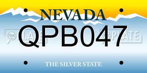QPB047 Nevada License Plate