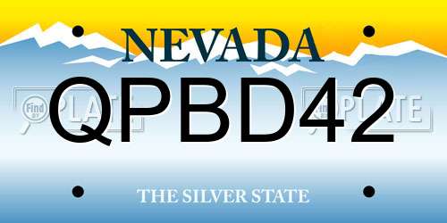 QPBD42 Nevada License Plate
