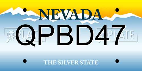 QPBD47 Nevada License Plate