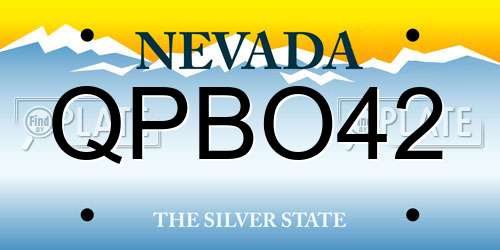 QPBO42 Nevada License Plate