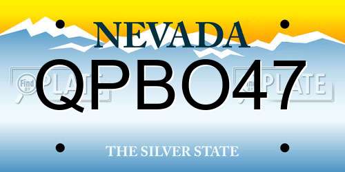 QPBO47 Nevada License Plate