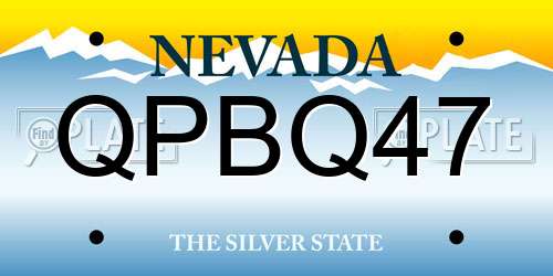 QPBQ47 Nevada License Plate