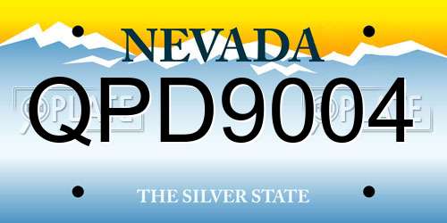 QPD9004 Nevada License Plate