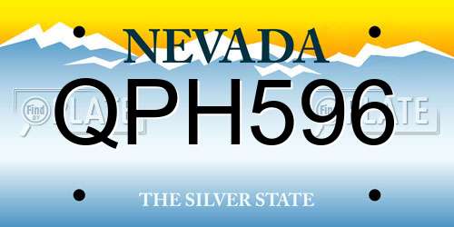 QPH596 Nevada License Plate