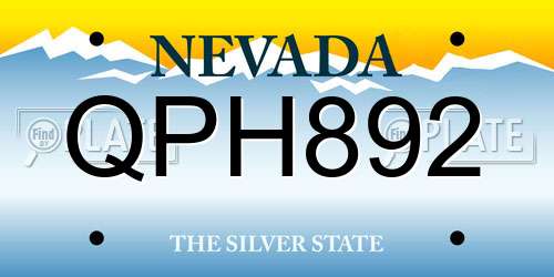 QPH892 Nevada License Plate