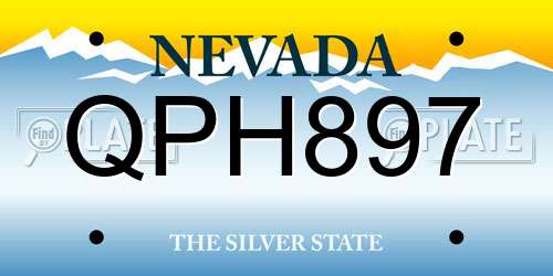 QPH897 Nevada License Plate