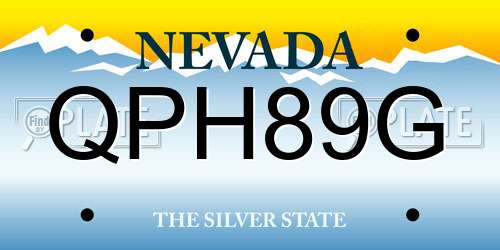 QPH89G Nevada License Plate