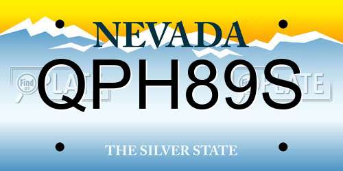 QPH89S Nevada License Plate