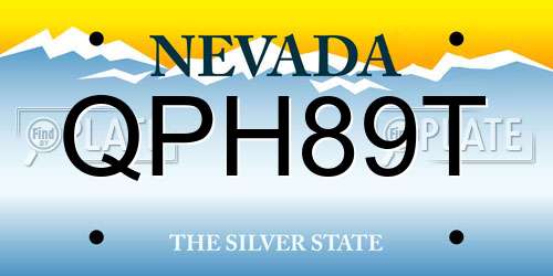 QPH89T Nevada License Plate