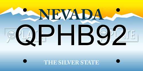 QPHB92 Nevada License Plate