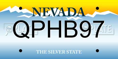 QPHB97 Nevada License Plate