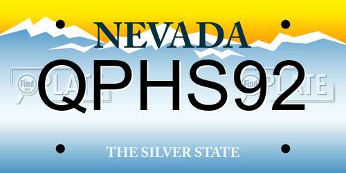 QPHS92 Nevada License Plate