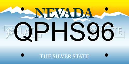 QPHS96 Nevada License Plate