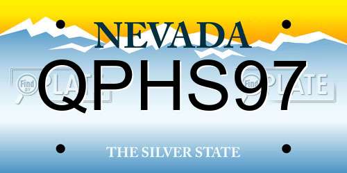 QPHS97 Nevada License Plate