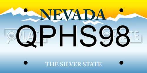 QPHS98 Nevada License Plate
